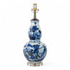 Danny's Fine Porcelain Blue & White Porcelain Double-Gourd Lamp – Bird & Floral Motif