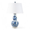 Danny's Fine Porcelain Blue & White Porcelain Double-Gourd Lamp – Bird & Floral Motif
