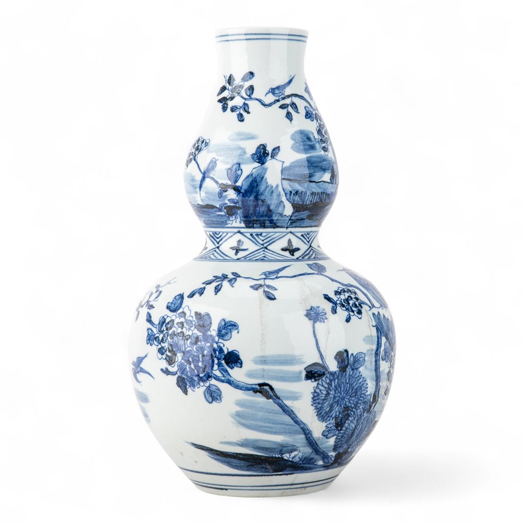 Danny's Fine Porcelain Blue & White Vase – Bird & Floral Motif