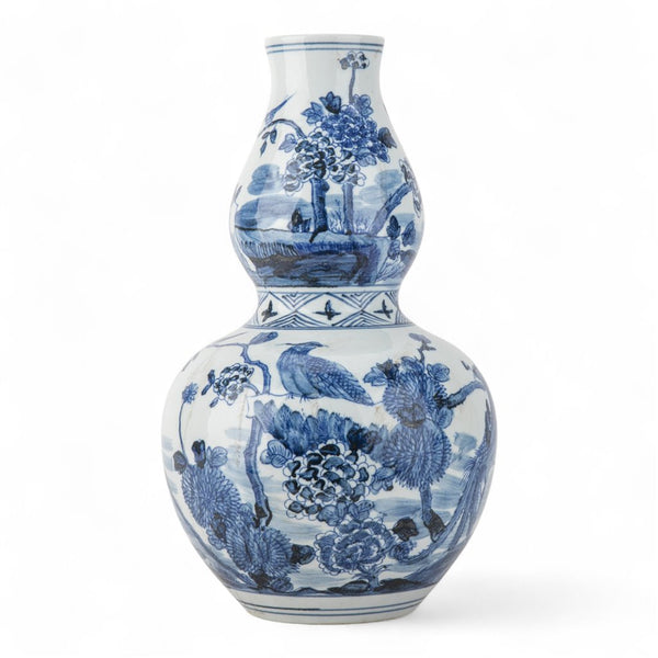 Danny's Fine Porcelain Blue & White Vase – Bird & Floral Motif