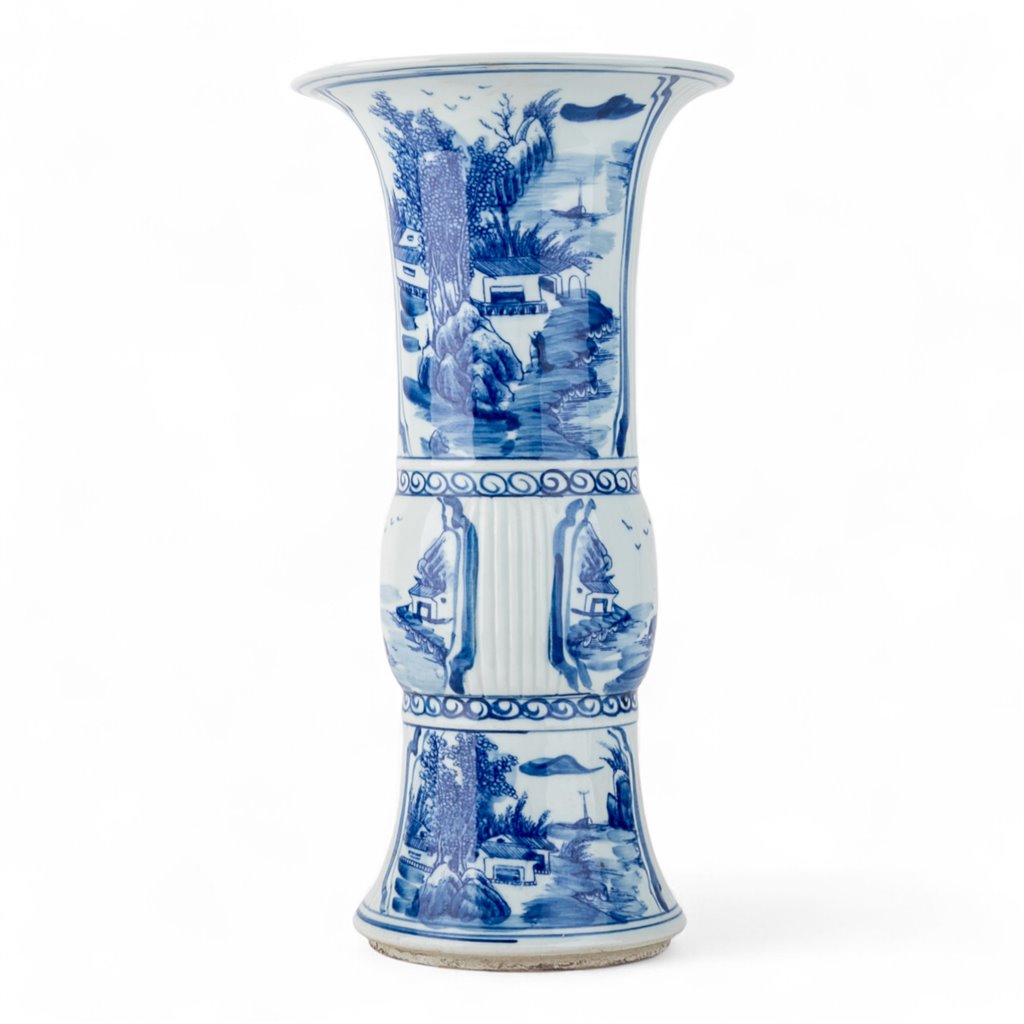 Danny's Fine Porcelain Blue & White Vase – Landscape Motif