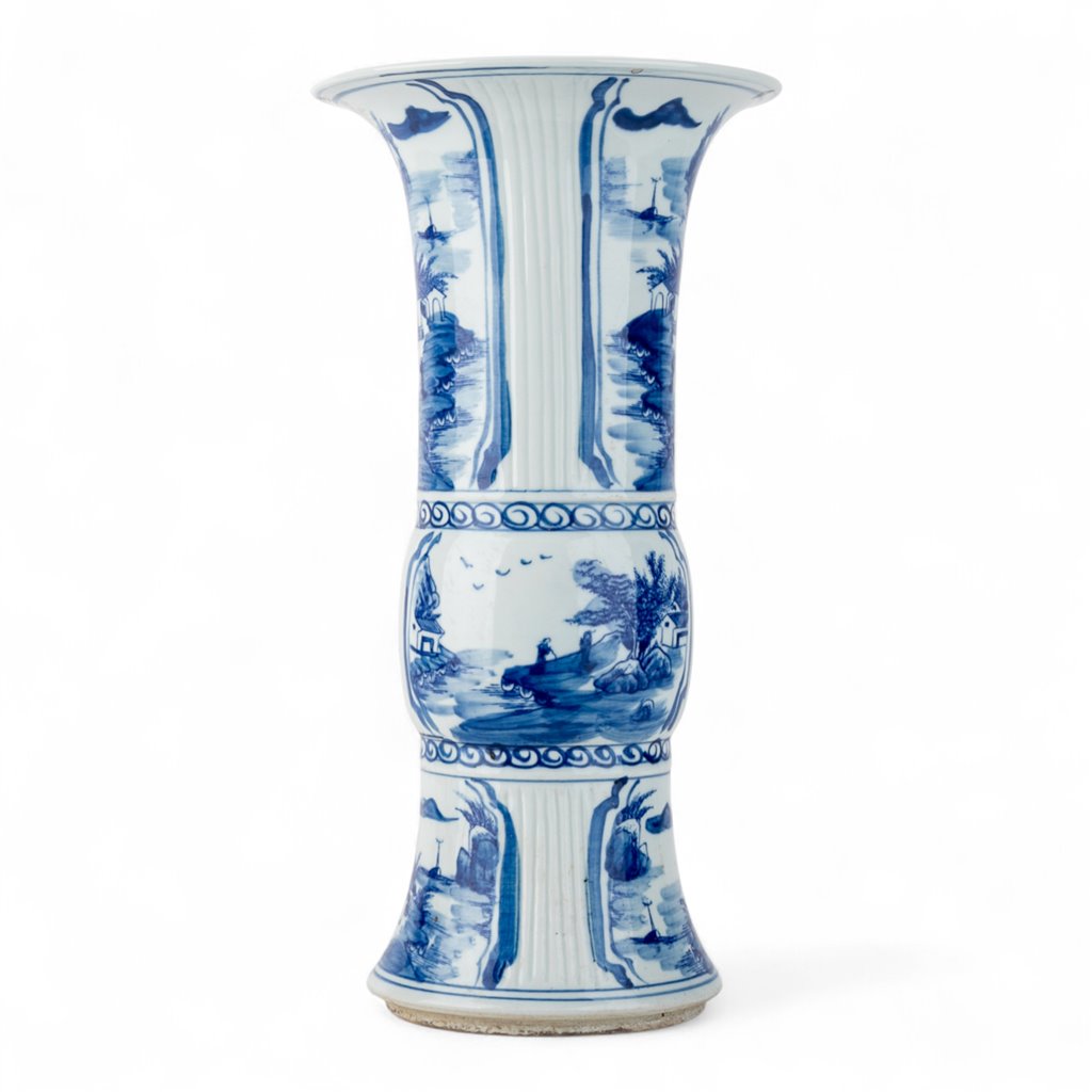 Danny's Fine Porcelain Blue & White Vase – Landscape Motif