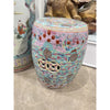 Danny's Fine Porcelain Green Porcelain Round Garden Stool – Floral & Longevity & Peach Motif