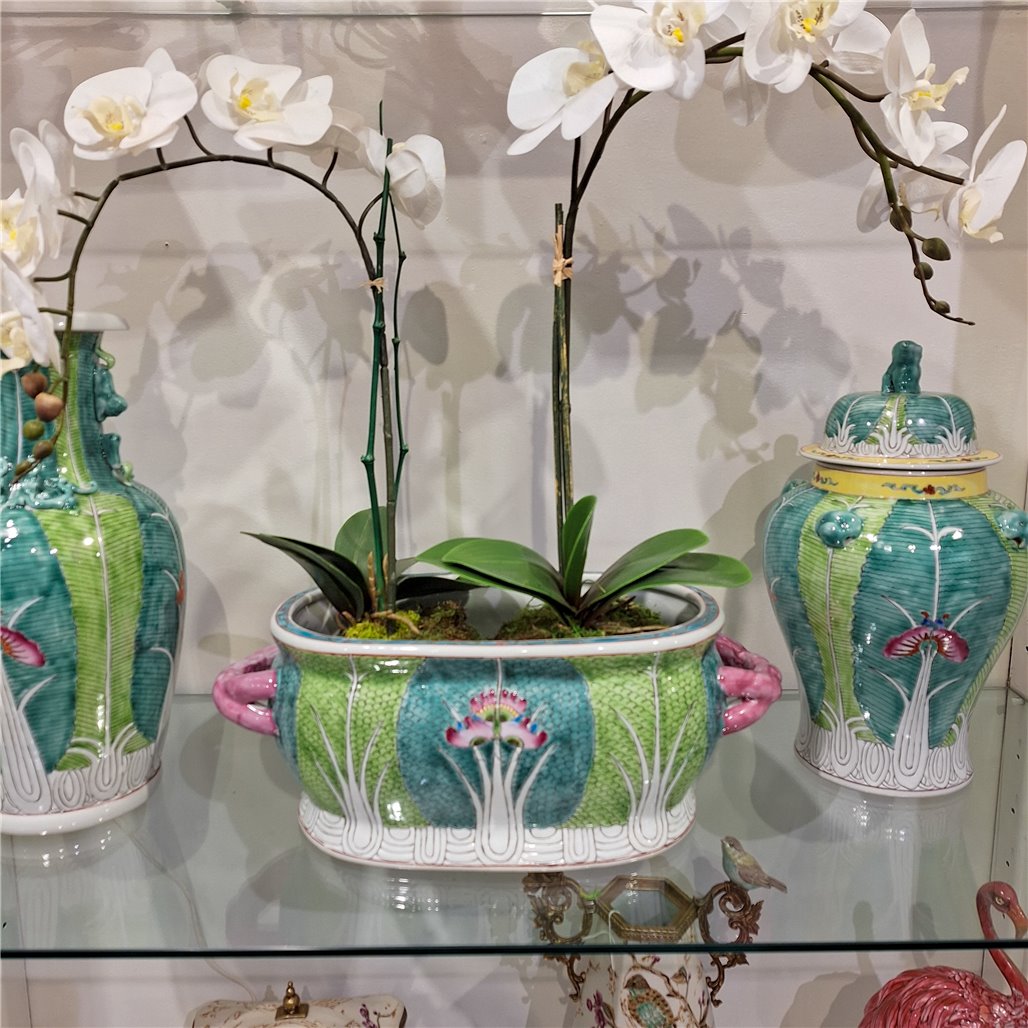 Danny's Fine Porcelain Famille Rose Bok Choy Footbath Celebrate Traditional Chinese Porcelain