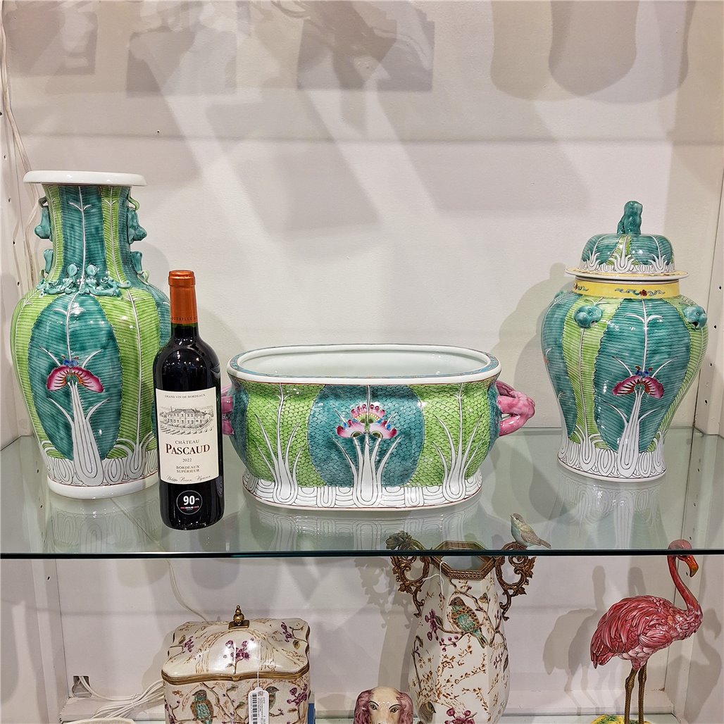 Danny's Fine Porcelain Famille Rose Bok Choy Footbath Celebrate Traditional Chinese Porcelain