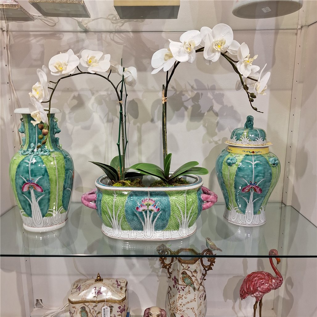 Danny's Fine Porcelain Famille Rose Bok Choy Footbath Celebrate Traditional Chinese Porcelain