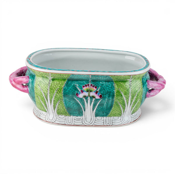 Danny's Fine Porcelain Famille Rose Bok Choy Footbath Celebrate Traditional Chinese Porcelain