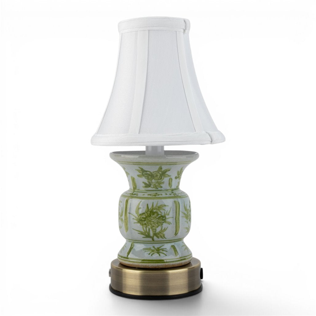 Danny's Fine Porcelain Cordless Battery Rechargable Touch Teal Green Vase Lamp (Min 2)