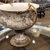 Danny's Fine Porcelain Floral Pattern Round Basin with Bronze Ormolu in Twine Garden