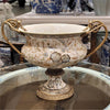 Danny's Fine Porcelain Floral Pattern Round Basin with Bronze Ormolu in Twine Garden