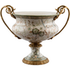 Danny's Fine Porcelain Floral Pattern Round Basin with Bronze Ormolu in Twine Garden
