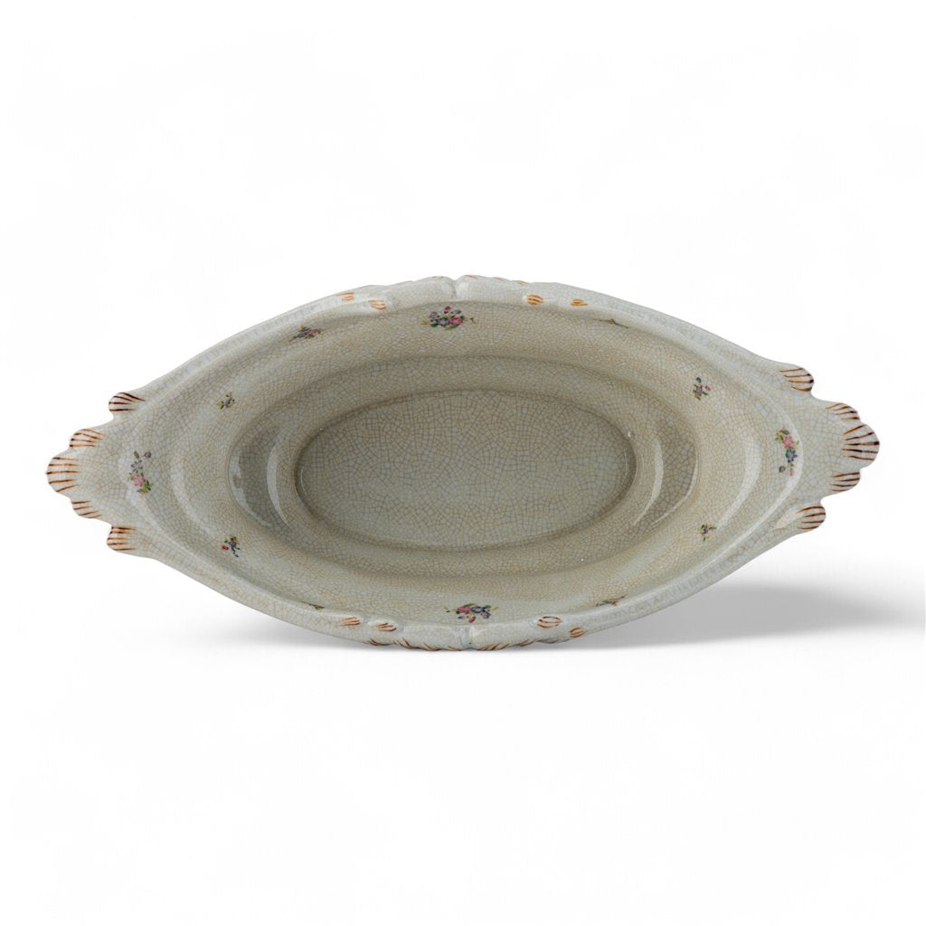 Danny's Fine Porcelain Oval Planter with Bronze Ormolu in Wild Breeze Collection