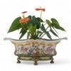 Danny's Fine Porcelain Oval Planter with Bronze Ormolu in Wild Breeze Collection