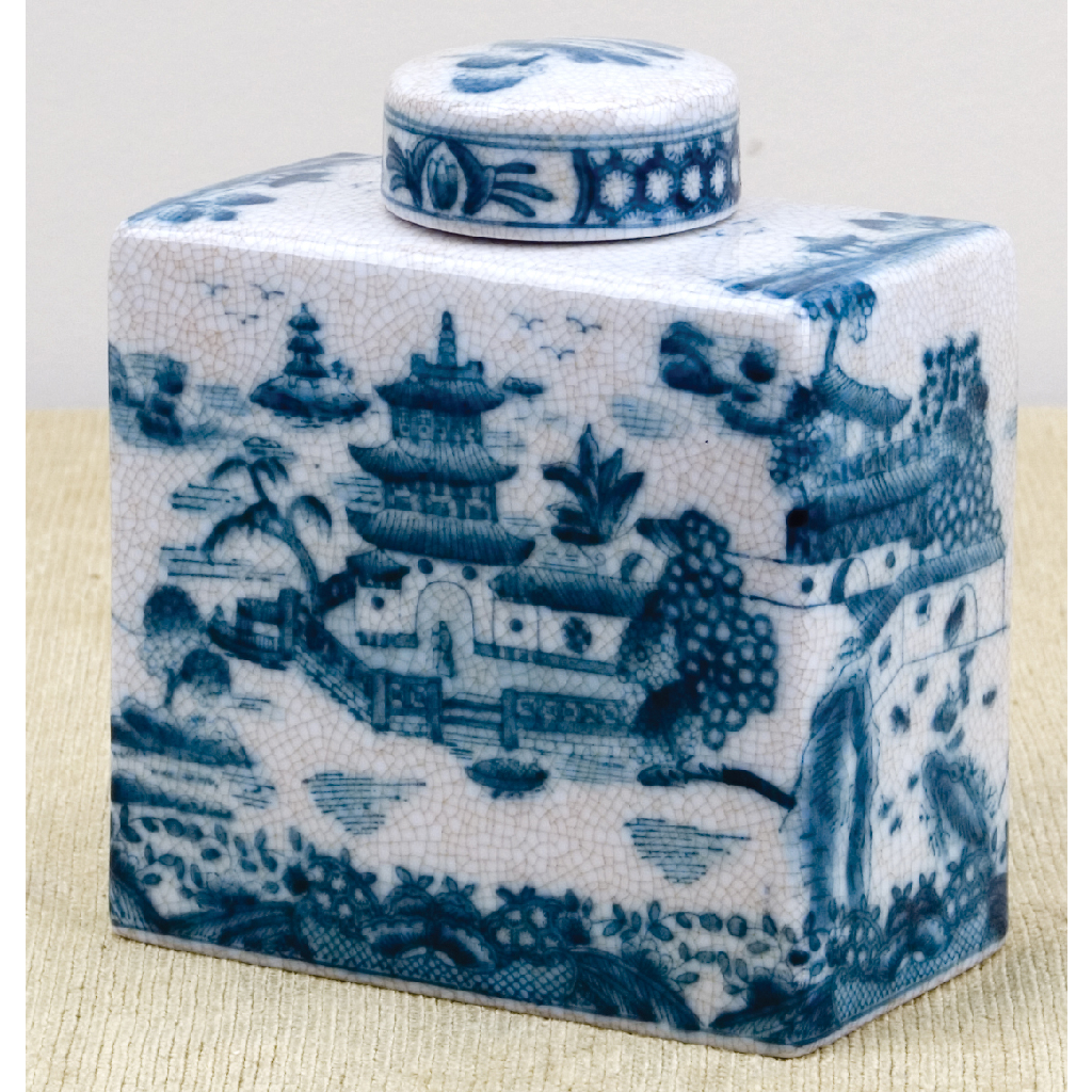 Danny's Fine Porcelain Rect. Box Jar - Blue Willow