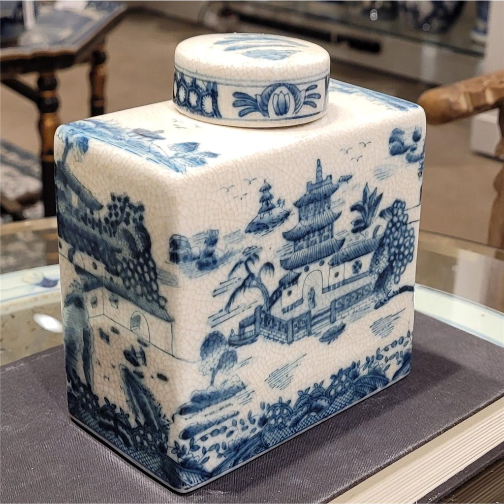 Danny's Fine Porcelain Rect. Box Jar - Blue Willow