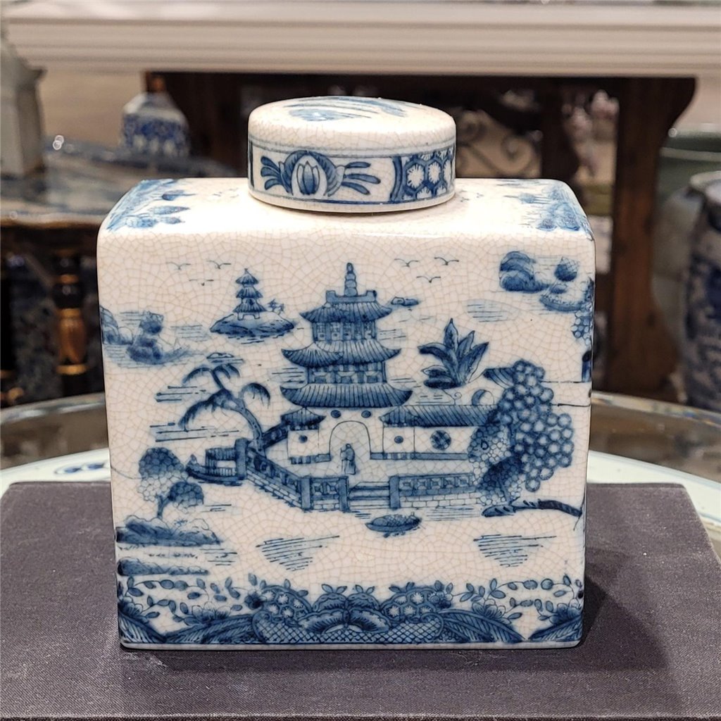 Danny's Fine Porcelain Rect. Box Jar - Blue Willow