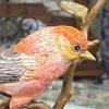 Danny's Fine Porcelain Purple Finch Bird Figureine with Bronze Ormolu in Bird Figure