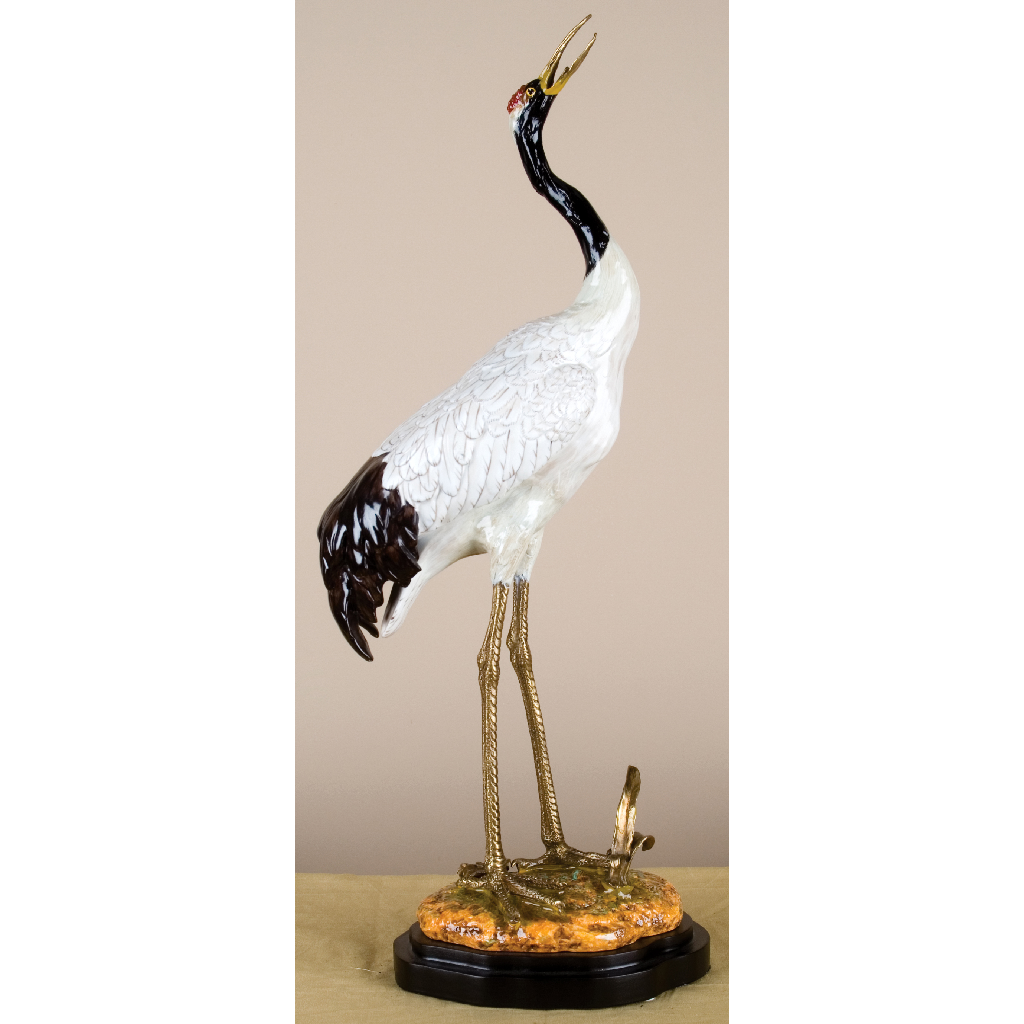 Danny's Fine Porcelain Porcelain Crane with Bronze Ormolu