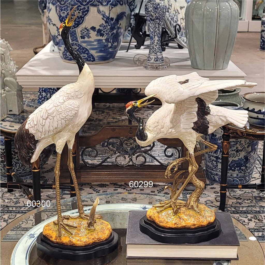 Danny's Fine Porcelain Porcelain Crane with Bronze Ormolu
