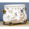 Danny's Fine Porcelain Floral & Bird Pattern Oval Planter with Bronze Ormolu in Xiamena