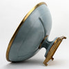 Danny's Fine Porcelain Big Round Bowl Centerpiece Bronze Ormolu- Tinted Ocean Blue