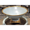 Danny's Fine Porcelain Big Round Bowl Centerpiece Bronze Ormolu- Tinted Ocean Blue