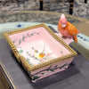 Danny's Fine Porcelain Rectangular Tray with Bird Bronze Ormolu