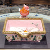 Danny's Fine Porcelain Rectangular Tray with Bird Bronze Ormolu