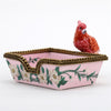 Danny's Fine Porcelain Rectangular Tray with Bird Bronze Ormolu