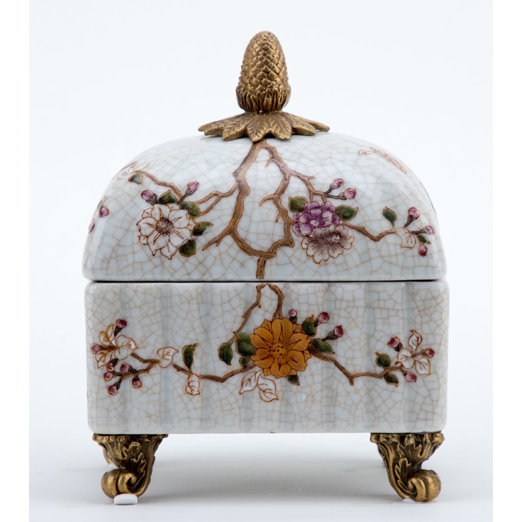 Danny's Fine Porcelain Small Box with Bronze Ormolu - Feralia
