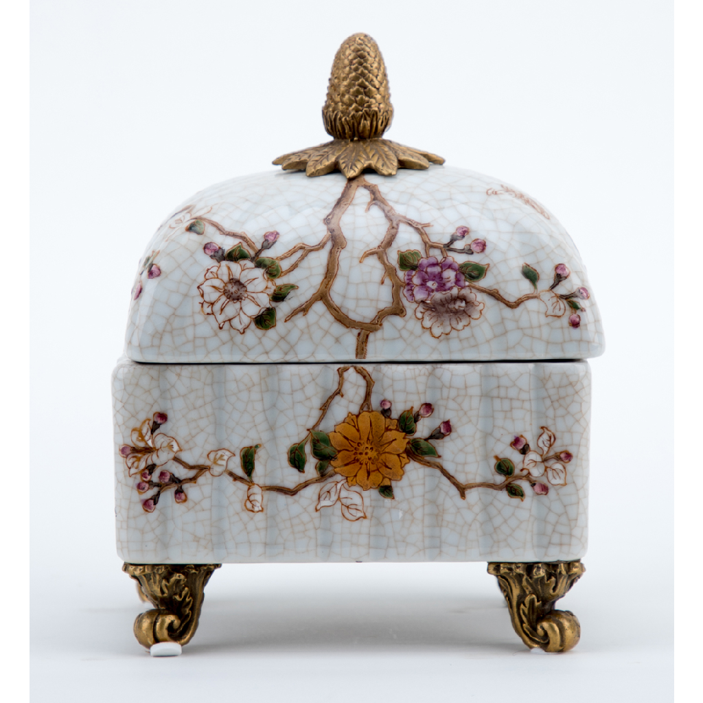 Danny's Fine Porcelain Small Box with Bronze Ormolu - Feralia