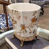 Danny's Fine Porcelain Floral & Bird Pattern Oval Planter with Bronze Ormolu in Feralia