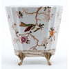 Danny's Fine Porcelain Floral & Bird Pattern Oval Planter with Bronze Ormolu in Feralia