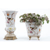 Danny's Fine Porcelain Floral & Bird Pattern Oval Planter with Bronze Ormolu in Feralia