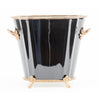 Danny's Fine Porcelain Black Oval Planter with Bronze Ormolu in Ebony Collection