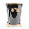 Danny's Fine Porcelain Black Oval Planter with Bronze Ormolu in Ebony Collection