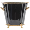 Danny's Fine Porcelain Black Oval Planter with Bronze Ormolu in Ebony Collection