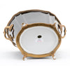 Danny's Fine Porcelain Black Oval Planter with Bronze Ormolu in Ebony Collection