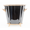 Danny's Fine Porcelain Black Oval Planter with Bronze Ormolu in Ebony Collection