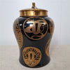 Danny's Fine Porcelain Porcelain Round Jar Black and Gold with Bronze Ormolu – A141 - CLOSEOUT