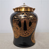 Danny's Fine Porcelain Porcelain Round Jar Black and Gold with Bronze Ormolu – A141 - CLOSEOUT