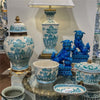 Danny's Fine Porcelain Rectangular Lamp in Turquoise White Willow Collection