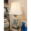 Danny's Fine Porcelain Rectangular Lamp in Turquoise White Willow Collection