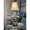 Danny's Fine Porcelain Rectangular Lamp in Turquoise White Willow Collection