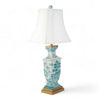 Danny's Fine Porcelain Rectangular Lamp in Turquoise White Willow Collection