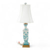 Danny's Fine Porcelain Rectangular Lamp in Turquoise White Willow Collection