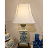 Danny's Fine Porcelain Rectangular Lamp in Turquoise White Willow Collection