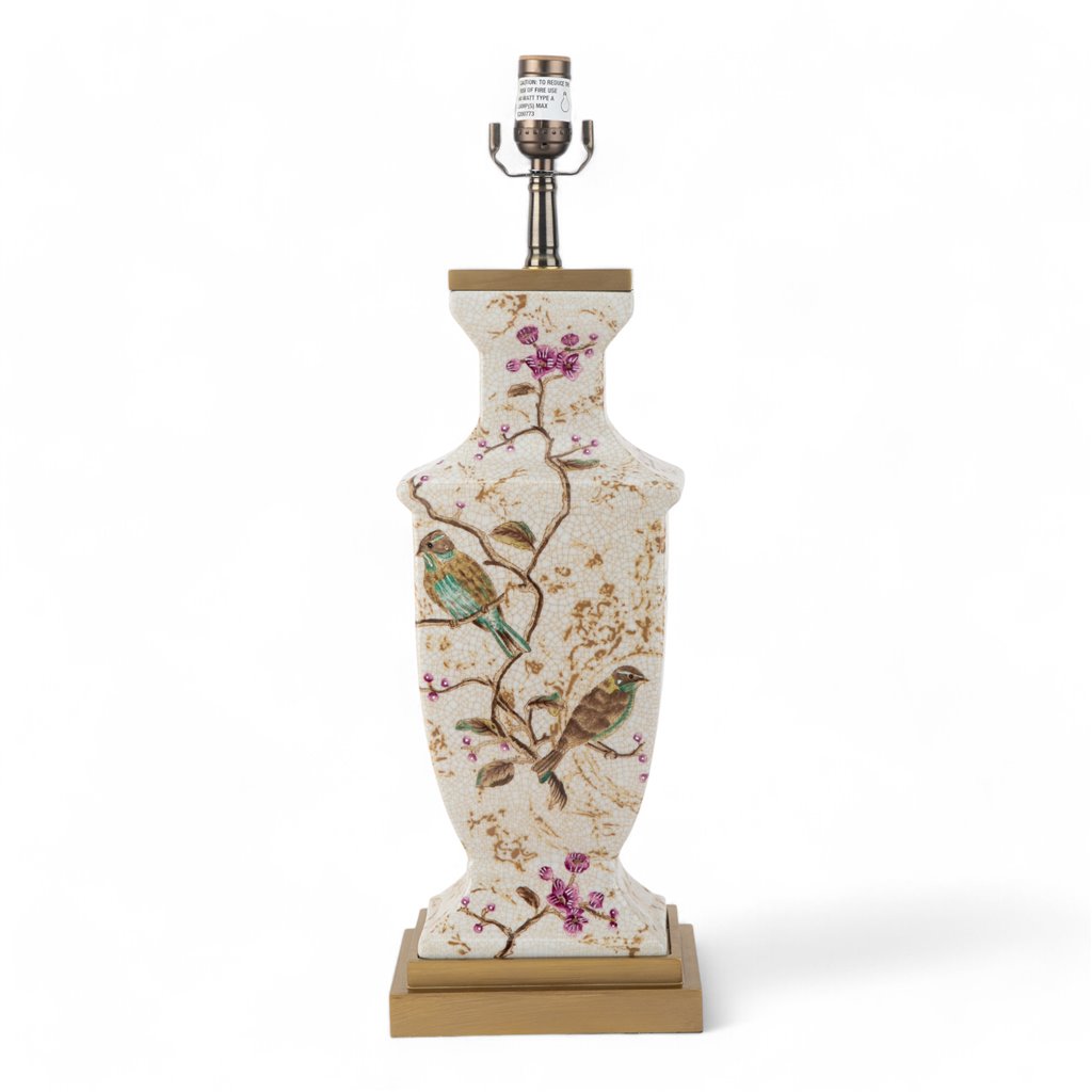 Danny's Fine Porcelain Rectangular Lamp in Spring Bloosom Collection