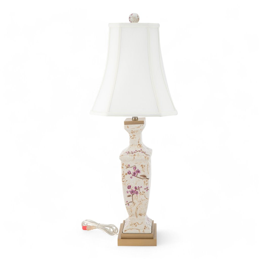 Danny's Fine Porcelain Rectangular Lamp in Spring Bloosom Collection