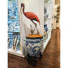 Danny's Fine Porcelain Bird Figure with Bronze Ormolu-Scarlet Ibis
